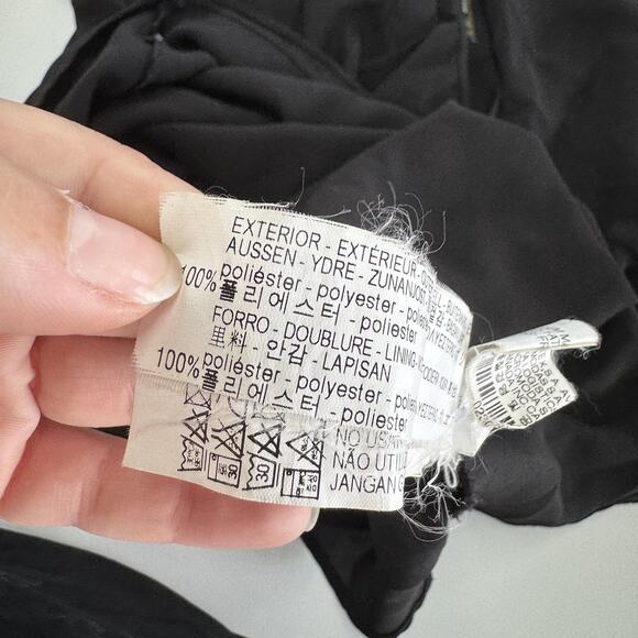 Zara Blouse Womens XS Black Ruffle Sleeve Chiffon Top Draped Back Whimsygoth‎ - Picture 5 of 7